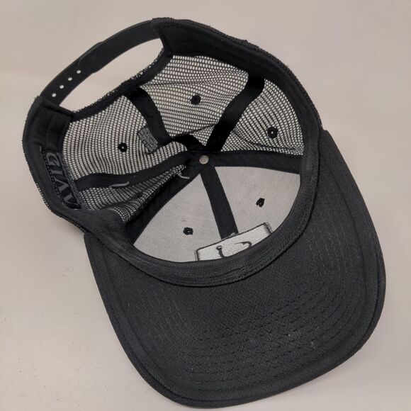 Avid Hook Logo Snapback Mesh Back Trucker Hat Black OSFM Embroidered - Picture 6 of 9